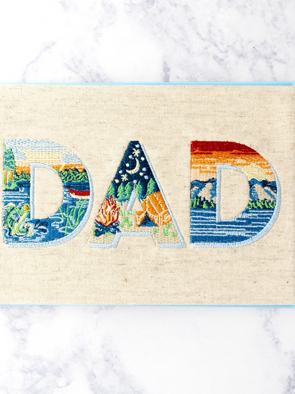 Papyrus Multicolor Embroidered 'DAD' Canvas Panel